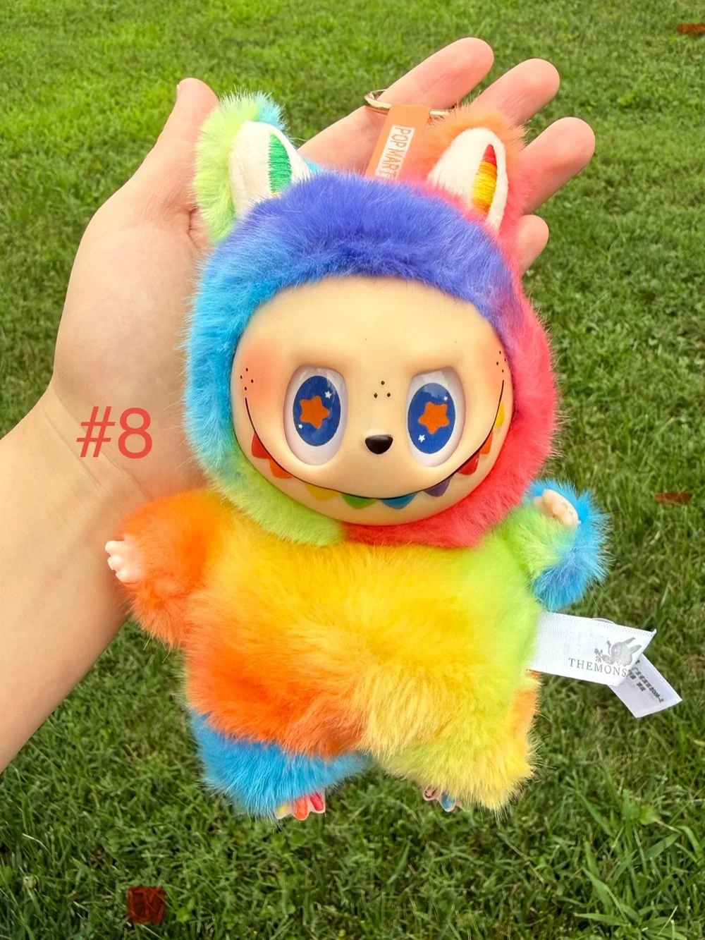Rainbow Labubu Toy Plush Stuffed animal Monster Keychain Charm-Not from Pop Mart